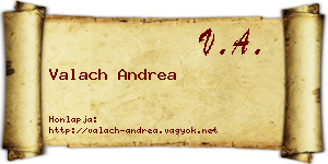 Valach Andrea névjegykártya
